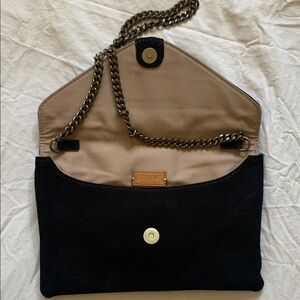 J. Crew Black Clutch with Tan Interior